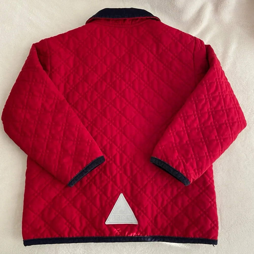 L.L. Bean Red Quilted Jacket || Girls S (8)